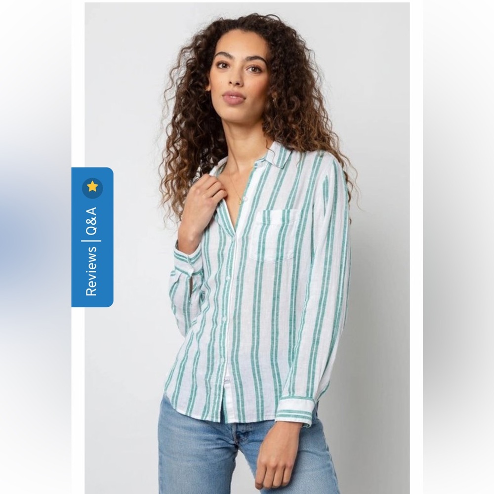 Rails Charli Stripe Linen Blend Button-Up Shirt